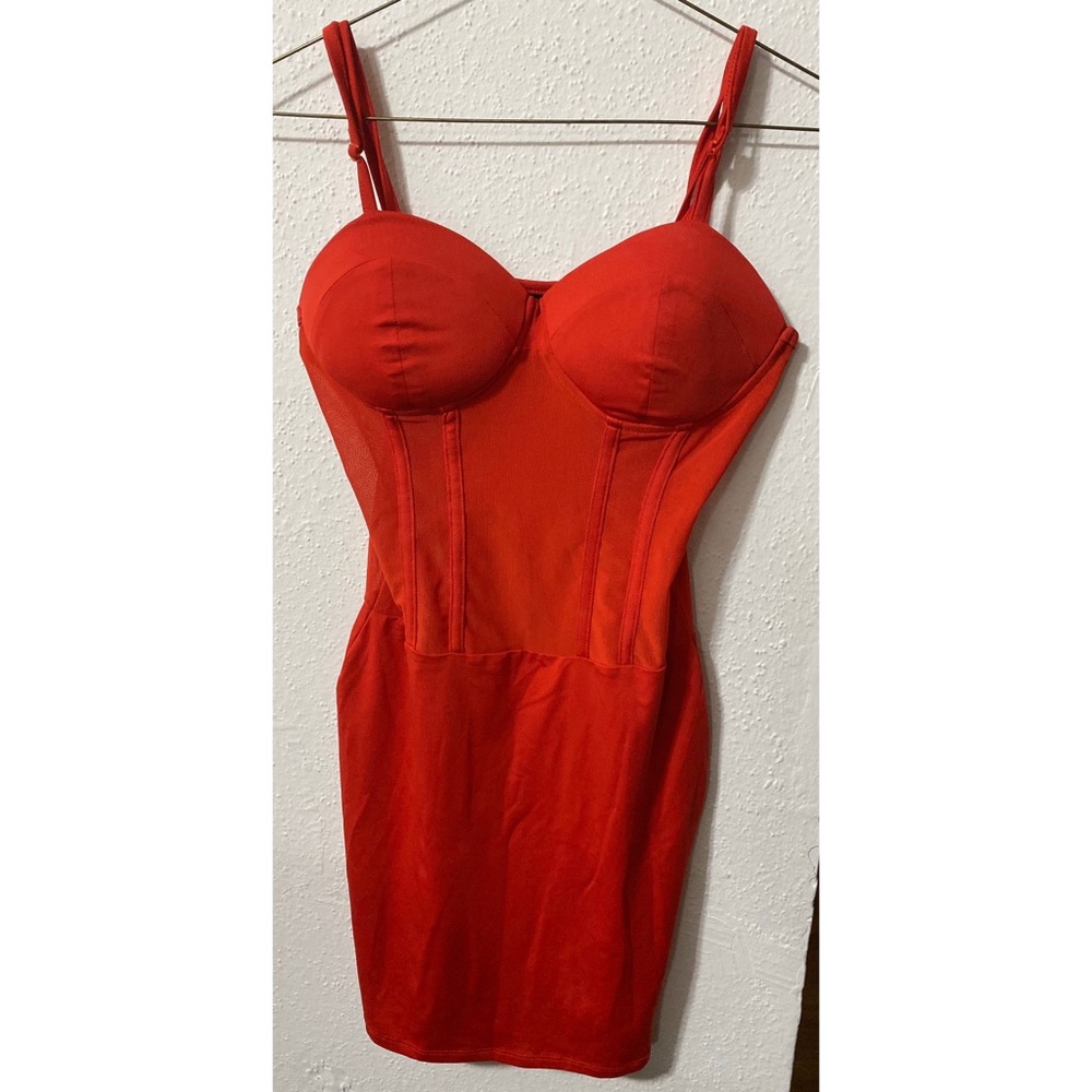 Red mini dress